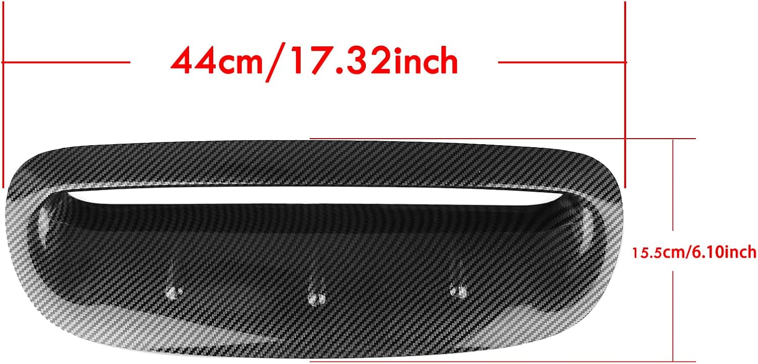 Front Hood Scoop Vent Trim for MINI Cooper S R50 R53 2002-2006 Carbon Fiber Look Gloss Black