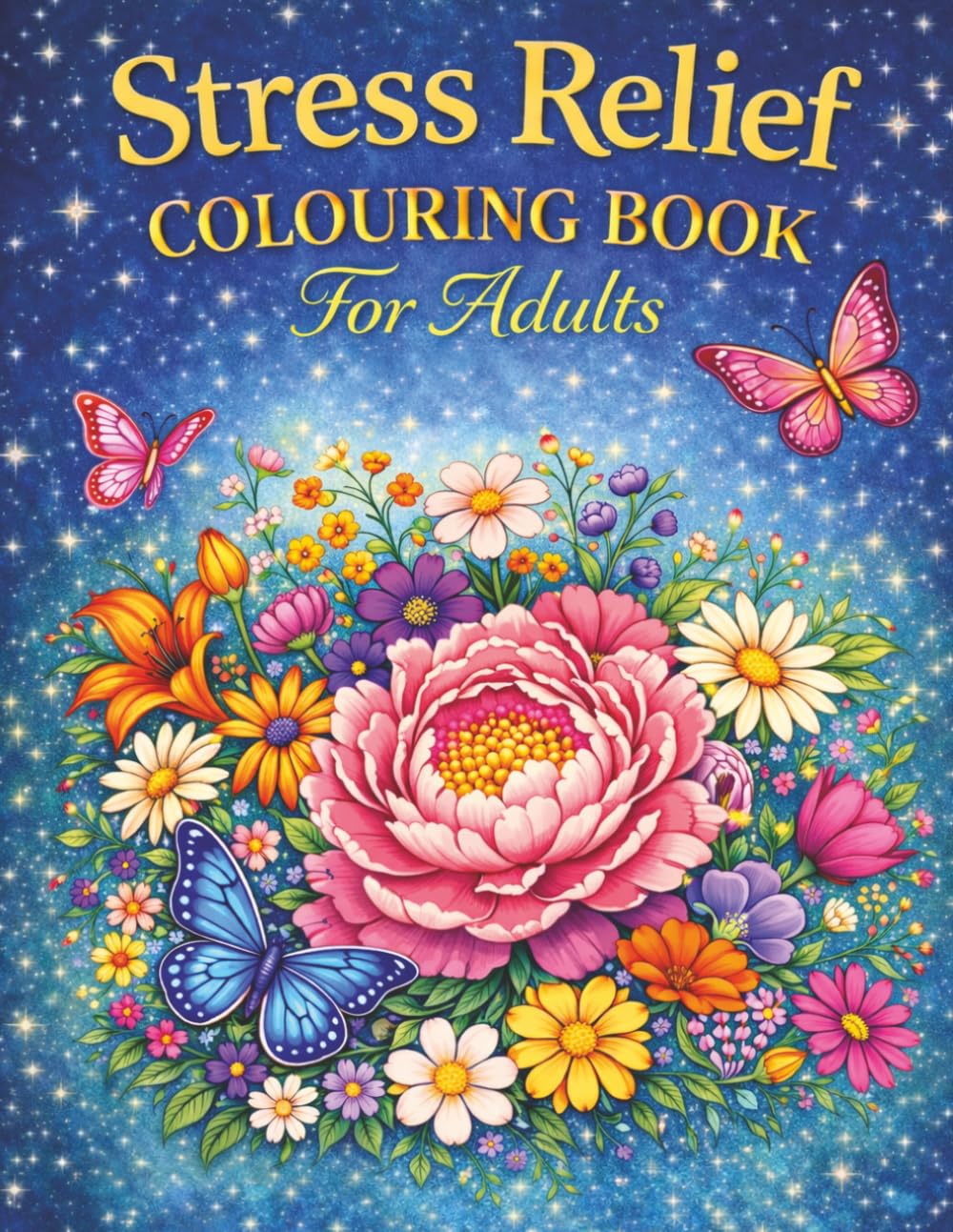 Stress Relief Colouring Book for Adults: 50 Relaxing Nature Designs with Flowers and Beautiful Garden Scenes for Mindfulness, Relaxation and Anxiety Relief