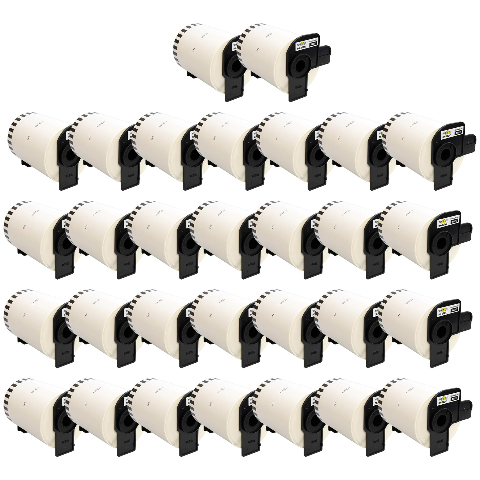 Lot De 3 Rouleaux Étiquettes Adresse Brother DK-22243 Compatibles - 102mm X 30.48m - Noir Sur Blanc - QL-1050/1100