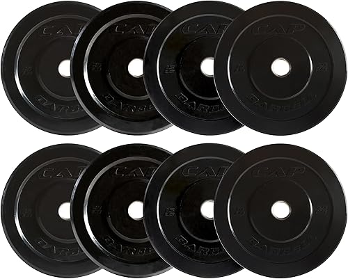 Miniatura 51 de CAP Barbell - Juego de discos olímpicos de goma de 2 pulgadas con soporte de 6 postes, 100-370 libras, múltiples opciones