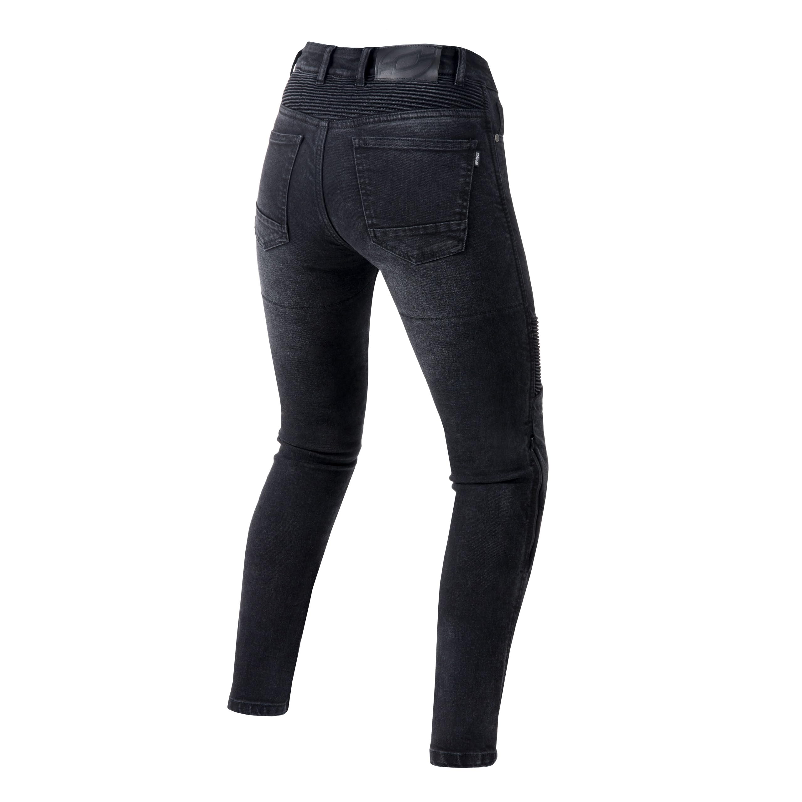 OZONE MOTO Agness II Lady Jeans de Moto Femme | Doublure en Fibre d'aramide | Protecteurs de Genou Niveau 2 | Poches pour Protecteurs Hanches et Coccyx | Slim Fit