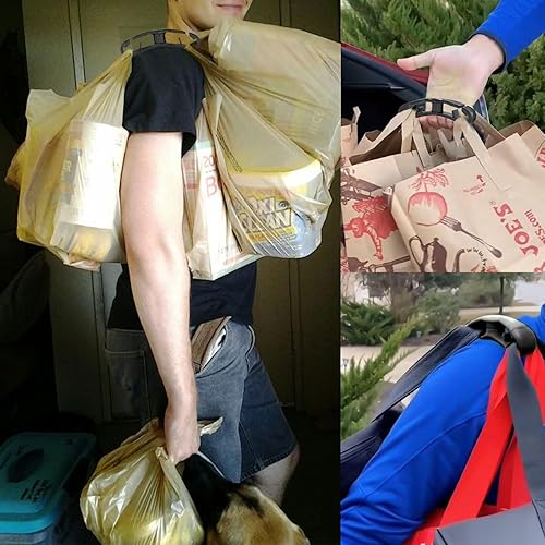 Miniatura 5 de Leoenir Paquete de 2 prácticas asas para bolsa de comestibles, fácil de transportar y eliminar la fatiga de la mano