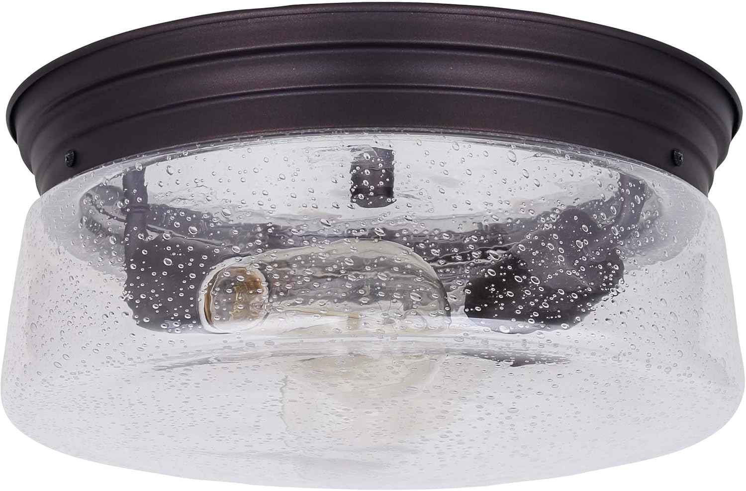 CANARM IFM623A12ORB Mill 2 Lt Flush Mount Seeded Glass, Oil Rubbed Bronze