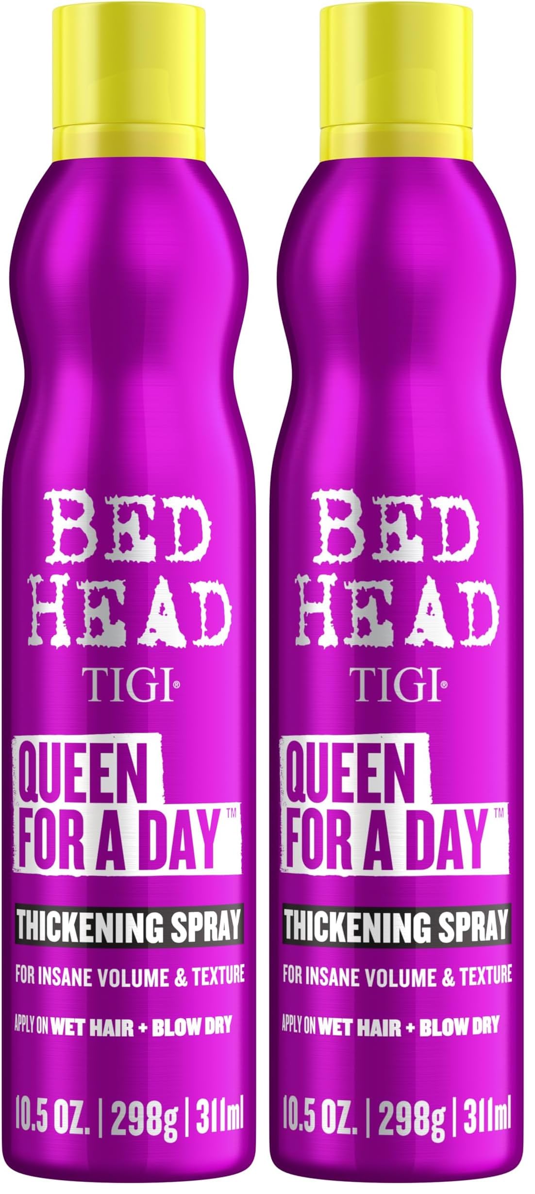 TIGIBed Head Volumizing Hair Spray, Queen For A Day, for Thickening and Texturizing Fine Hair, 10.5 oz, 2 Pack