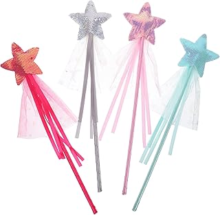 Toddmomy 4 Pçs Pentagrama Varinha De Fada Varinha Infantil Juguetes Para Estrela Varinha De Fada Crianças Performance De Palco Prop Pano Acessórios De Princesa Criança Gliiter Varinha De