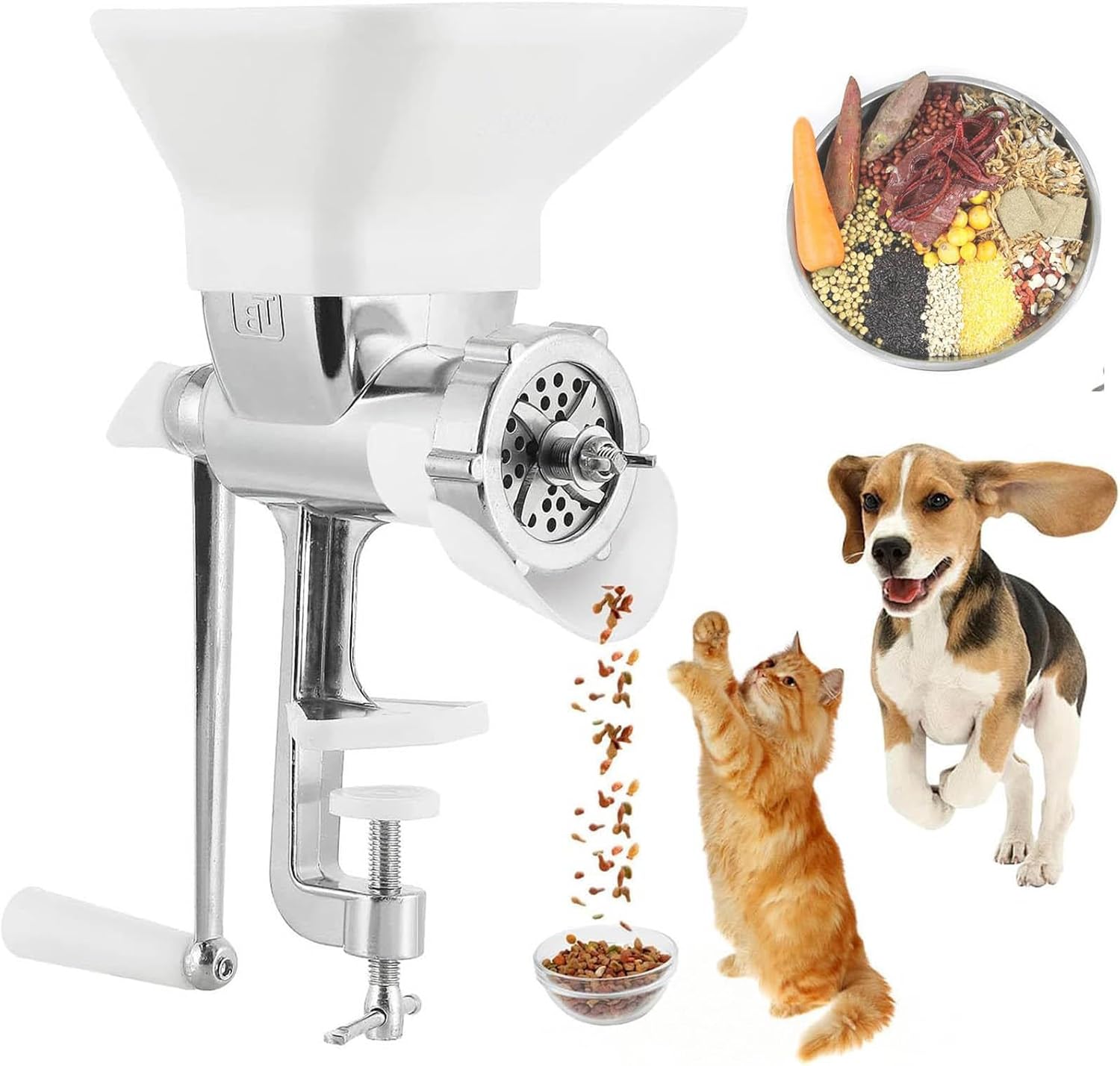 Manual Feed Pellet Machine - Premium Animals Food Pellet Machine with Optional Molds - Ideal Pet Food Pellet Machine for Fish, Bird, Cat, Dog,3mm