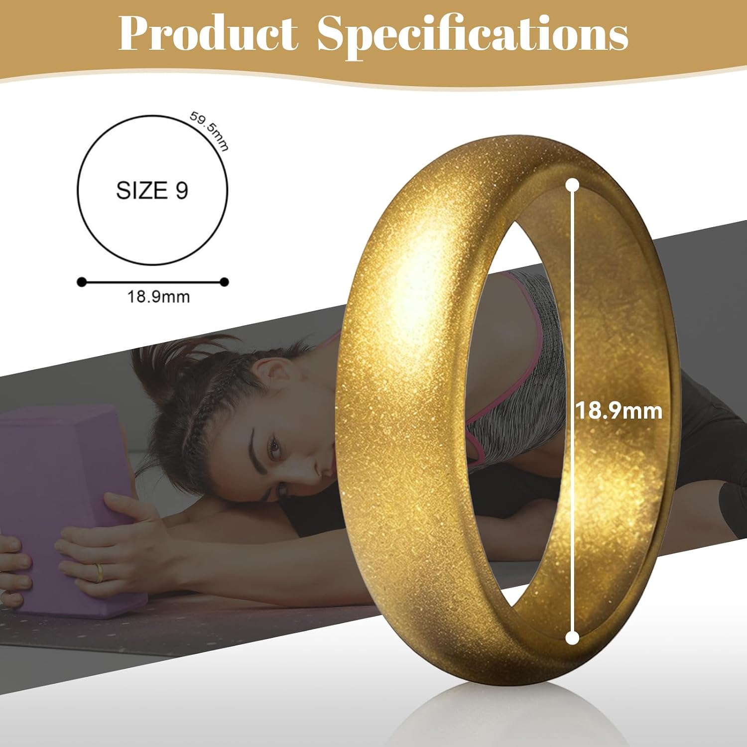 Silicone Rings, 8mm Wide 2mm Thick Breathable Rubber Wedding Bands, 4-Pack Ergonomic Inner Curve, Safe Engagement Rings for Gym, Workout, Outdoor Activities