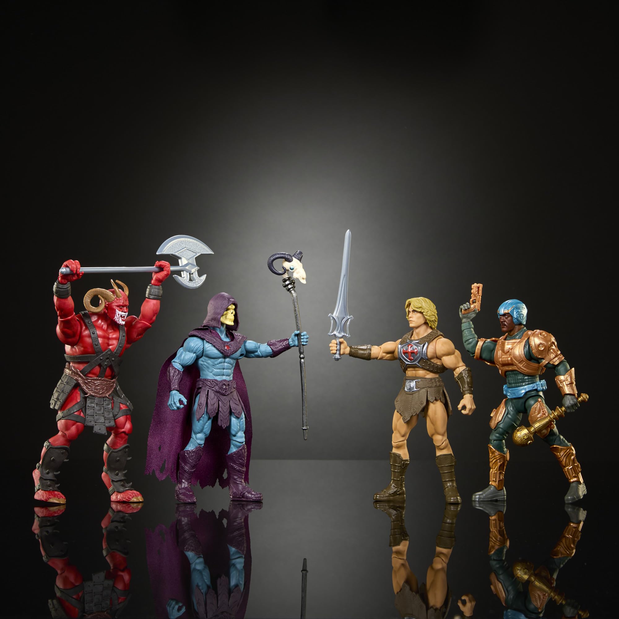 Masters of the Universe Actionfigur-Spielzeug Viererpack, ca. 14 cm, detailgetreu zum Film von 2026 mit 1 exklusivem Inhalt, 14 Bewegungspunkte, Galitzine Elba Björnsson, JKJ33 - 3