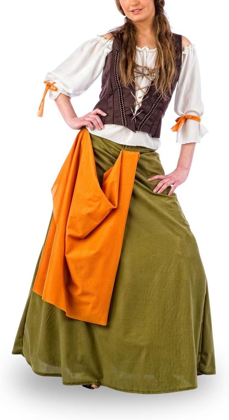 Peasant Medieval Servant Women's Costume - Blouse Bodice & Skirt - XS