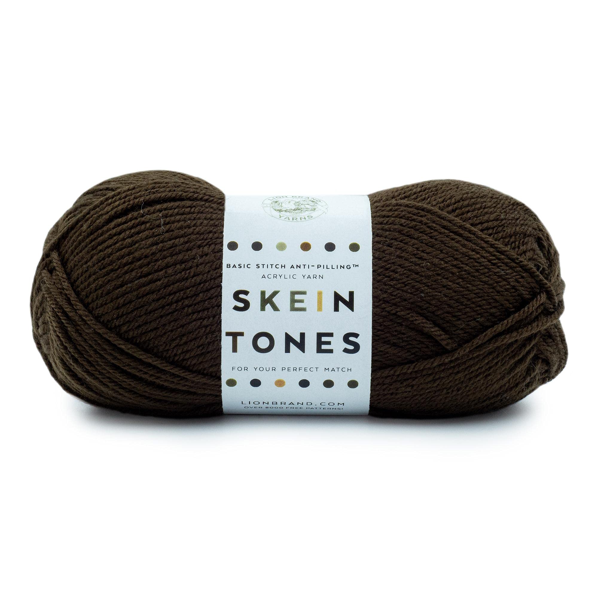 Lion Brand Yarn Basic Stitch ("Knäueltöne") Anti-Pilling Strickgarn, Garn zum Häkeln, 1er Pack, Ebenholz