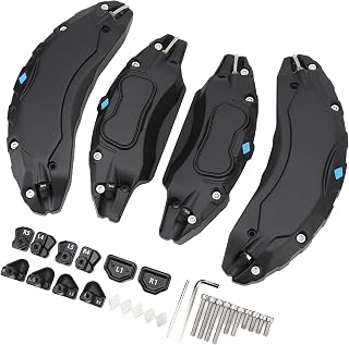 Disc Brake Caliper Covers, Better Protection Aluminium Alloy Anti Impact 4 Pcs Stylish Caliper Guard for 18in 19in Wheel Hub for Model 3 (Black)