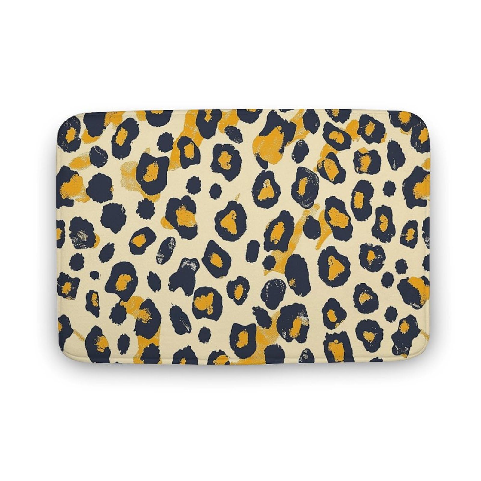 Tapis de salle de bain léopard 80x50 cm en velours corail absorbant