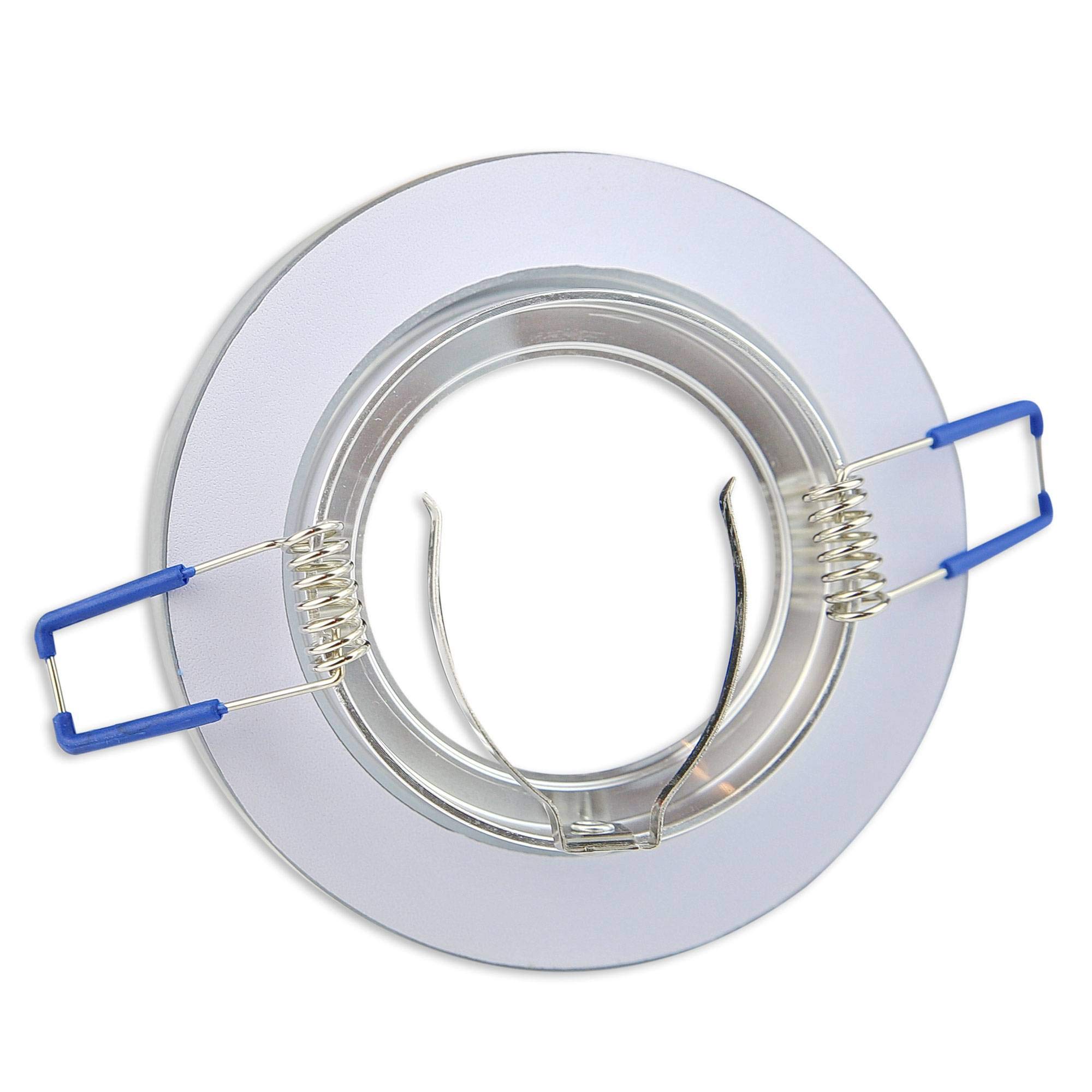 6x Foco empotrable LED redondo - negro 7,5 Watt regulable blanco cálido 230V GU10 plano - vidrio Ø70mm agujero perforado Foco empotrable de techo - Foco empotrable de techo Foco