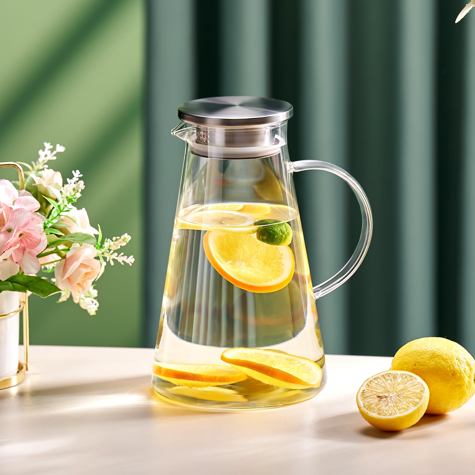 Amazon | GIANXI(ジャンシ) ガラスポット 1800ml 冷水ポット 耐熱