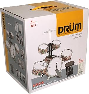 Kids Drum Set with Stool – 5 Pieces