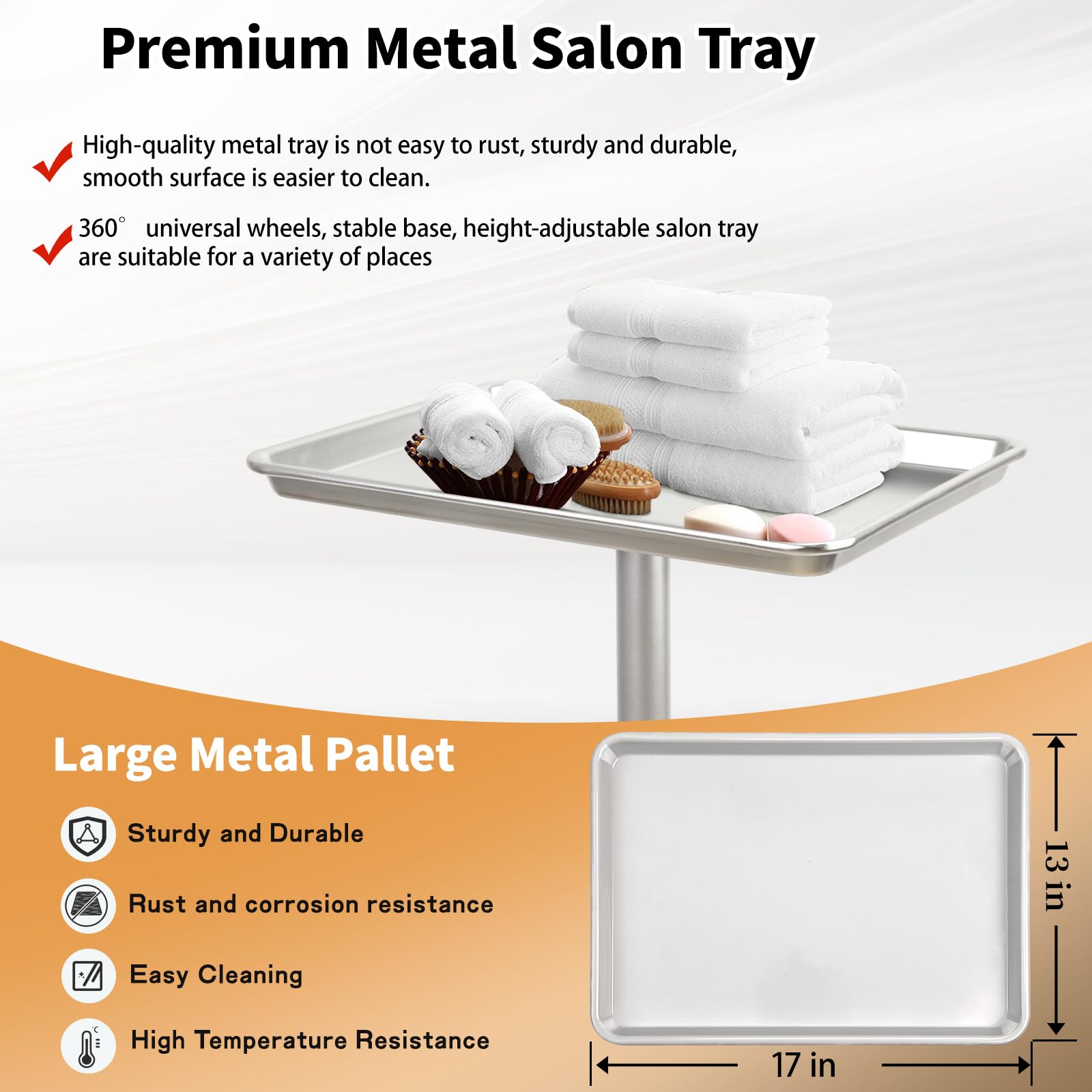 Salon-Tablett auf Rädern, verstellbares Tattoo-Tablett für Friseure, Metall-Mayo-Ständer, Farbtablett