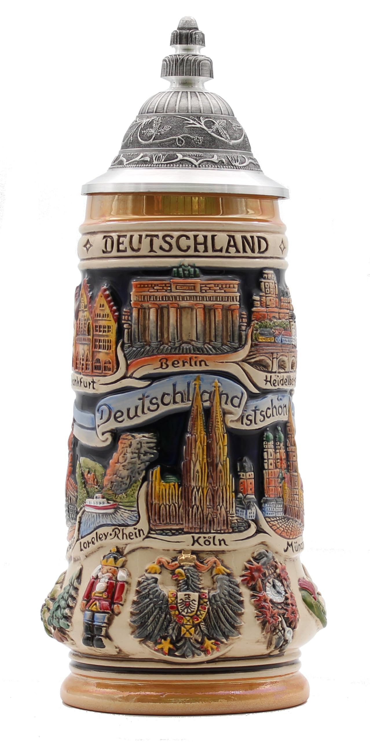 Chope à bière panoramique Zöller & Born en grès authentique d'Allemagne rustique