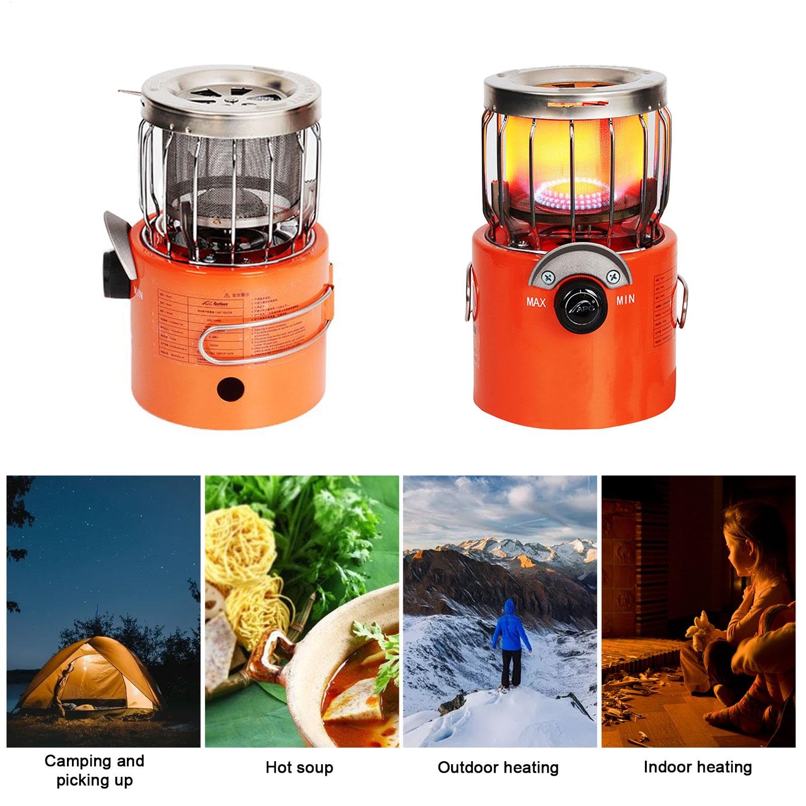 2-in-1-Propanheizung – Propanheizung für den Außenbereich, tragbar, vielseitig, Zeltheizung für Camping, Garage, Bootskabine, Wandern, Jagd.