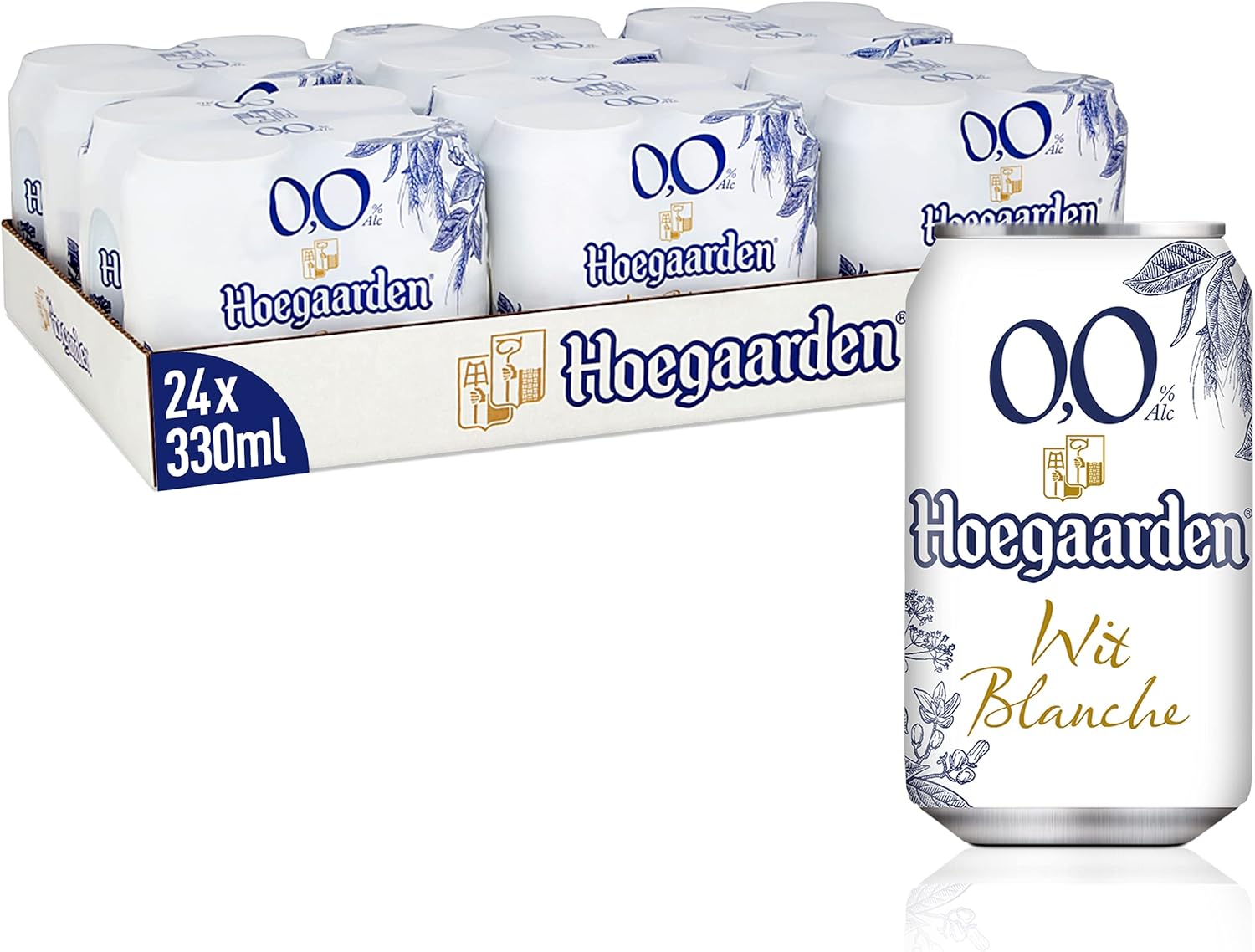 Hoegaarden 0% Alcohol Free Belgian Wheat Beer Can, 24 x 330 ml : Amazon ...
