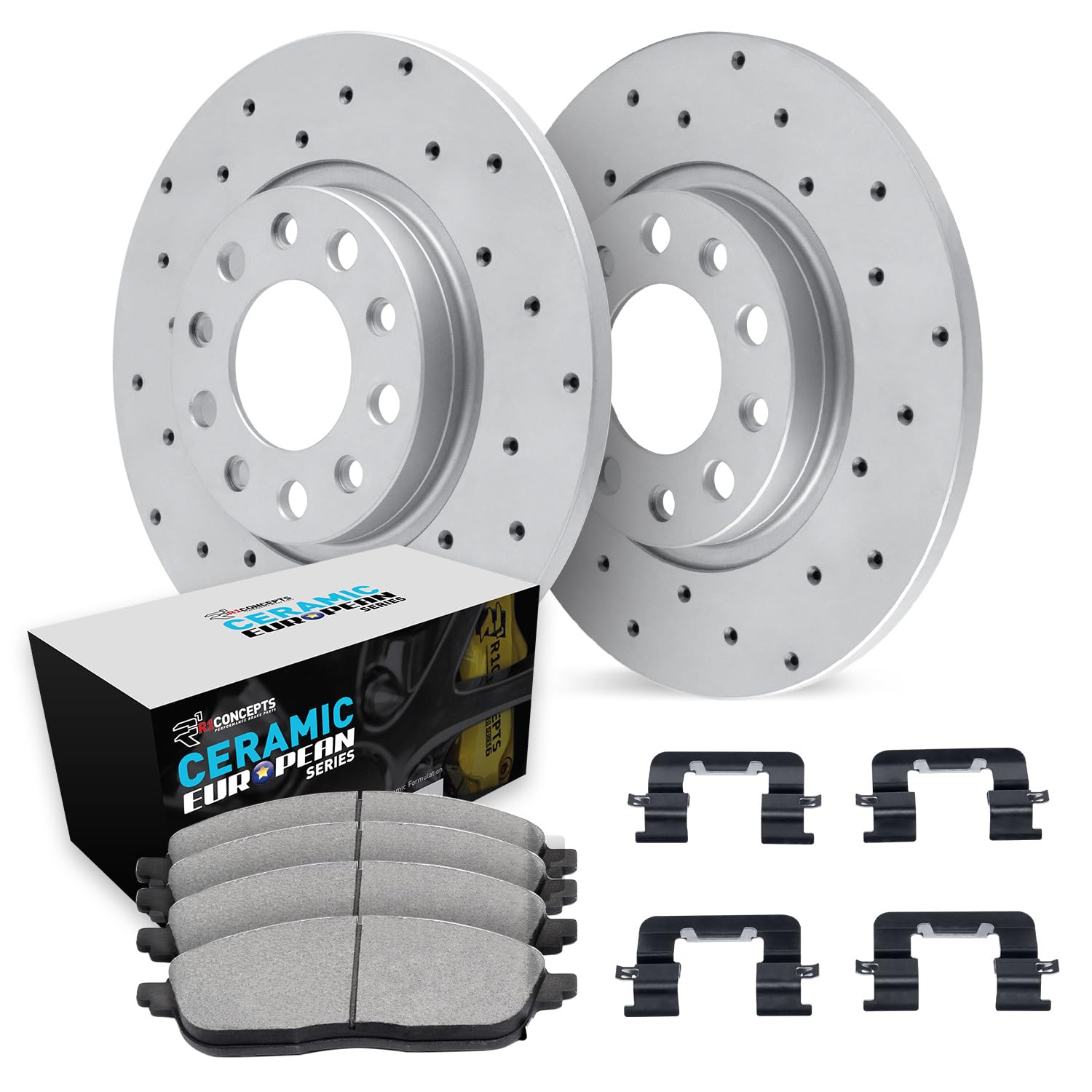 R1 Concepts Rear Brakes and Rotors Kit Rear Brake Pads Brake Rotors