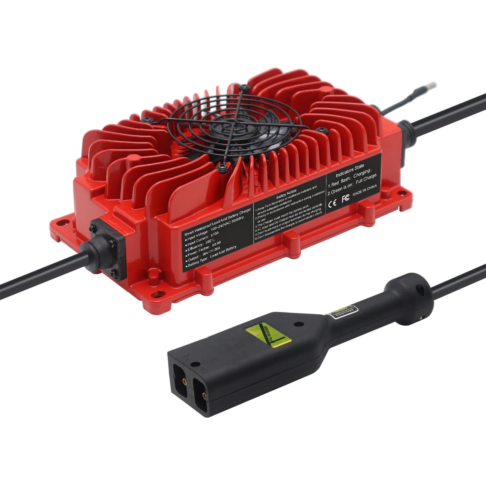 Eseegoo 20 AMP 36 Volts Replacement Battery Charger for 36 Volt EZGO EZ-GO TXT Golf Cart with D-Plug/Powerwise Style Plug Waterproof IP65
