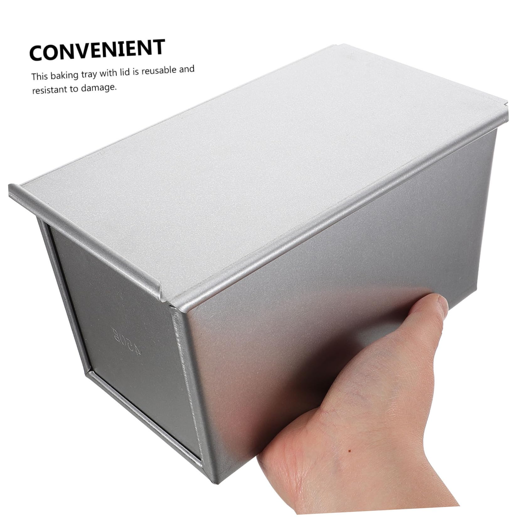 Zerodeko Rechteckige Brotform mit Deckel Toastbox aus Aluminiumbeschichtung Backform für Küche Brotorganizer Tragbar Brottablett Wiederverwendbar Antihaftbeschichtete