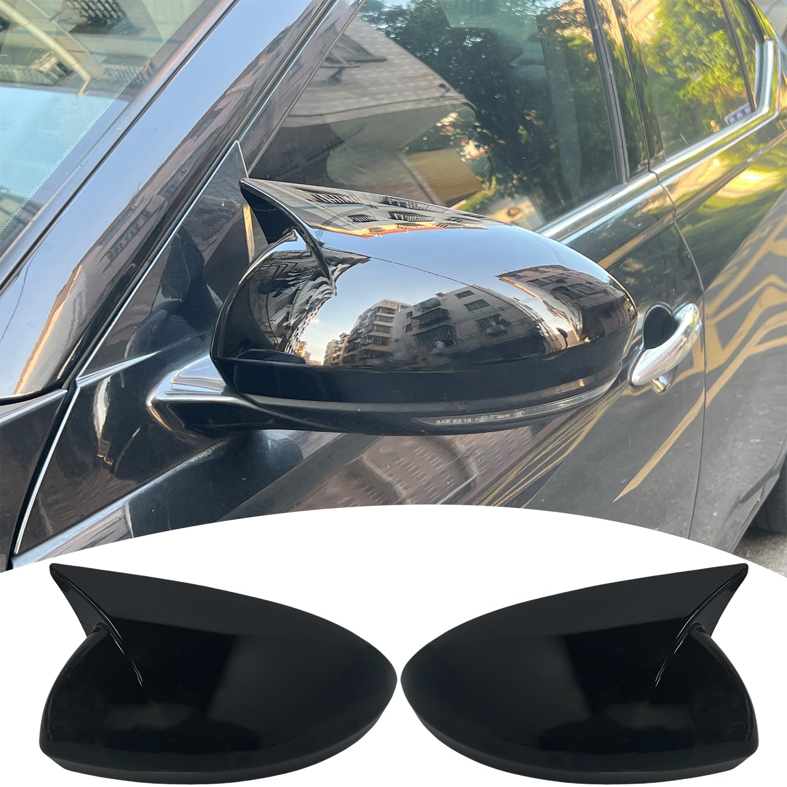 Side Mirror Cover,for Nissan Sentra 2020-2025/Nissan Altima 2019-2025, Bright Black Side Rear Mirror Covers Body Kit Accessories for Cars.