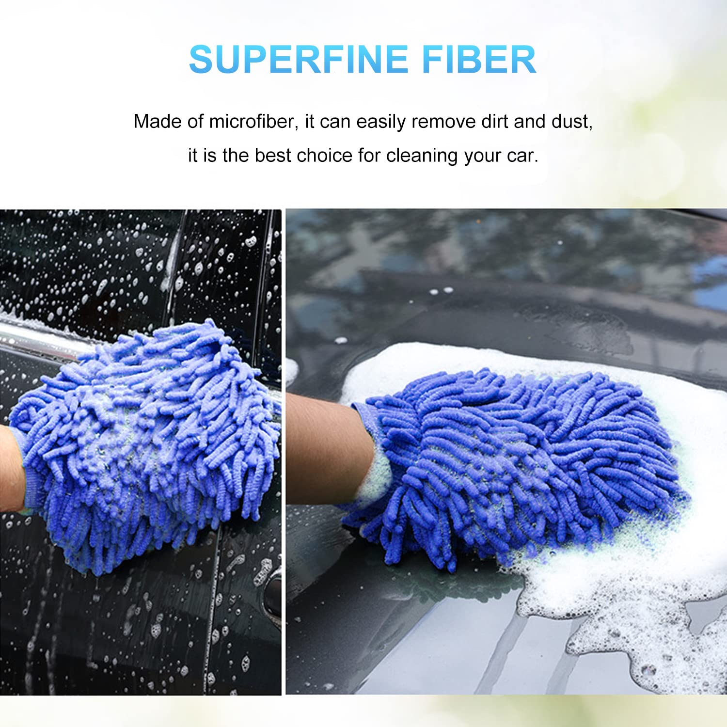 agogue Set di 4 guanti da bagno per auto, per la cura dell'auto, in