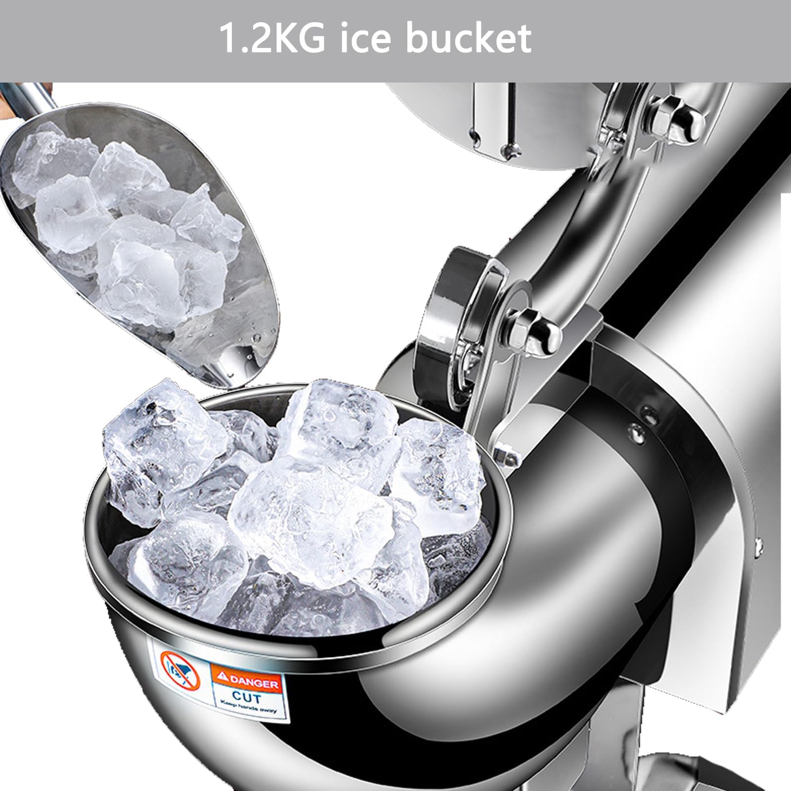 Trituradora de hielo eléctrica y máquina de afeitar con grosor ajustable para bebidas frías, postres y uso comercial o doméstico