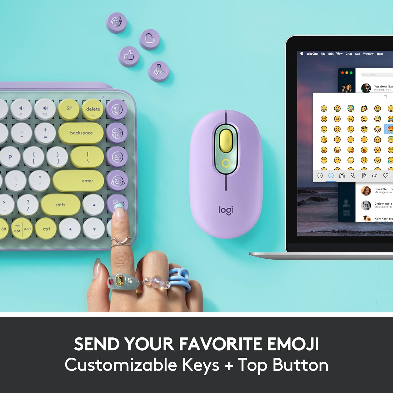 Logitech POP Keys Mechanical Wireless Keyboard with POP Mouse, Wireless Mouse and Desk Mat : Electronics