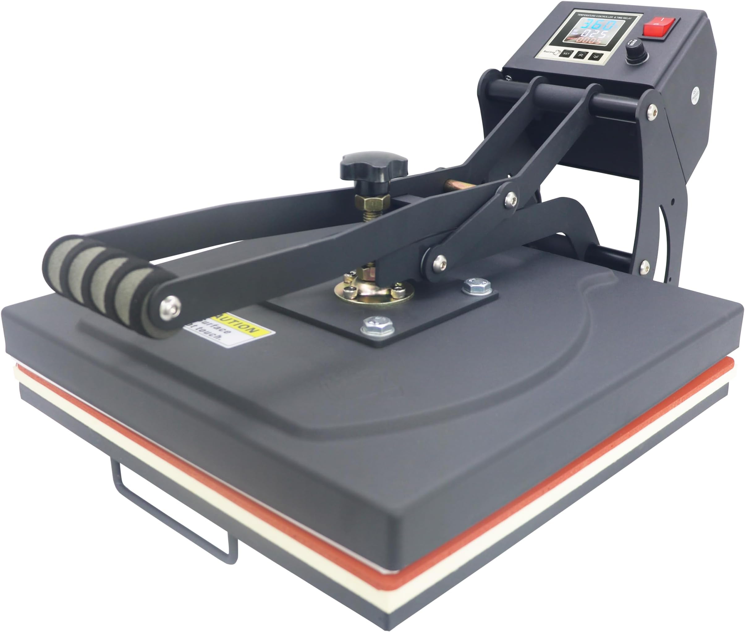 RoyalPress 15" x 15" Color LED Industrial-Quality Digital Sublimation Heat Transfer Machine T-Shirt Heat Press Machine, 15" x 15", Black