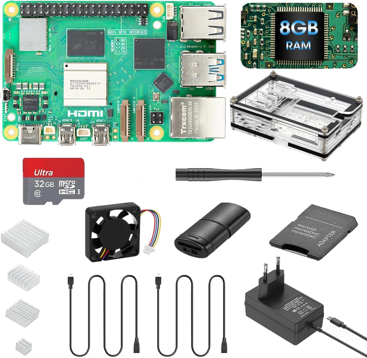 Vemico Raspberry Pi 5 8GO Starter Kit Raspberry Pi 5 8GO RAM avec 32 GB ...