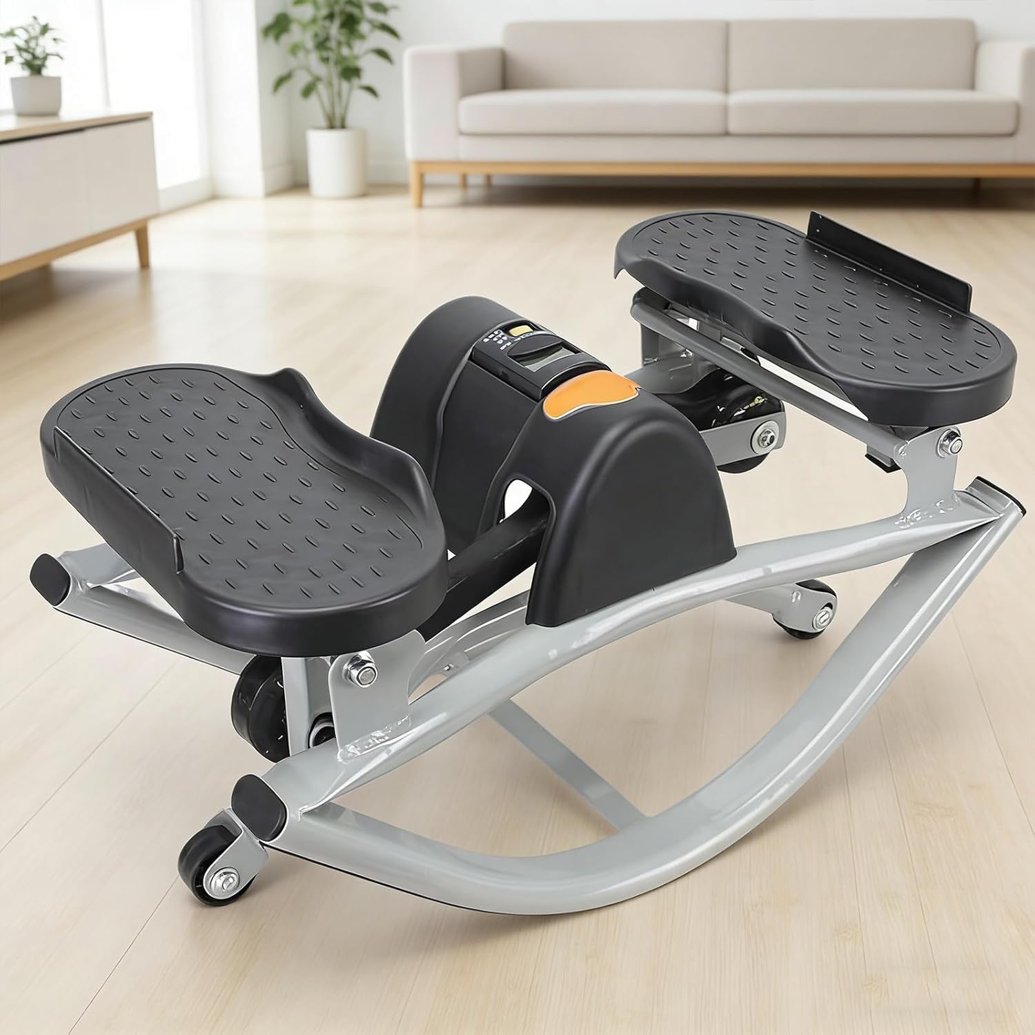 Mini Rock Stepper for Home Workout, Portable Lateral Rocking Fitness Stepper Machine, Compact Stepping Exercise for Legs and Cardio, Easy Storage Design for Women and Men