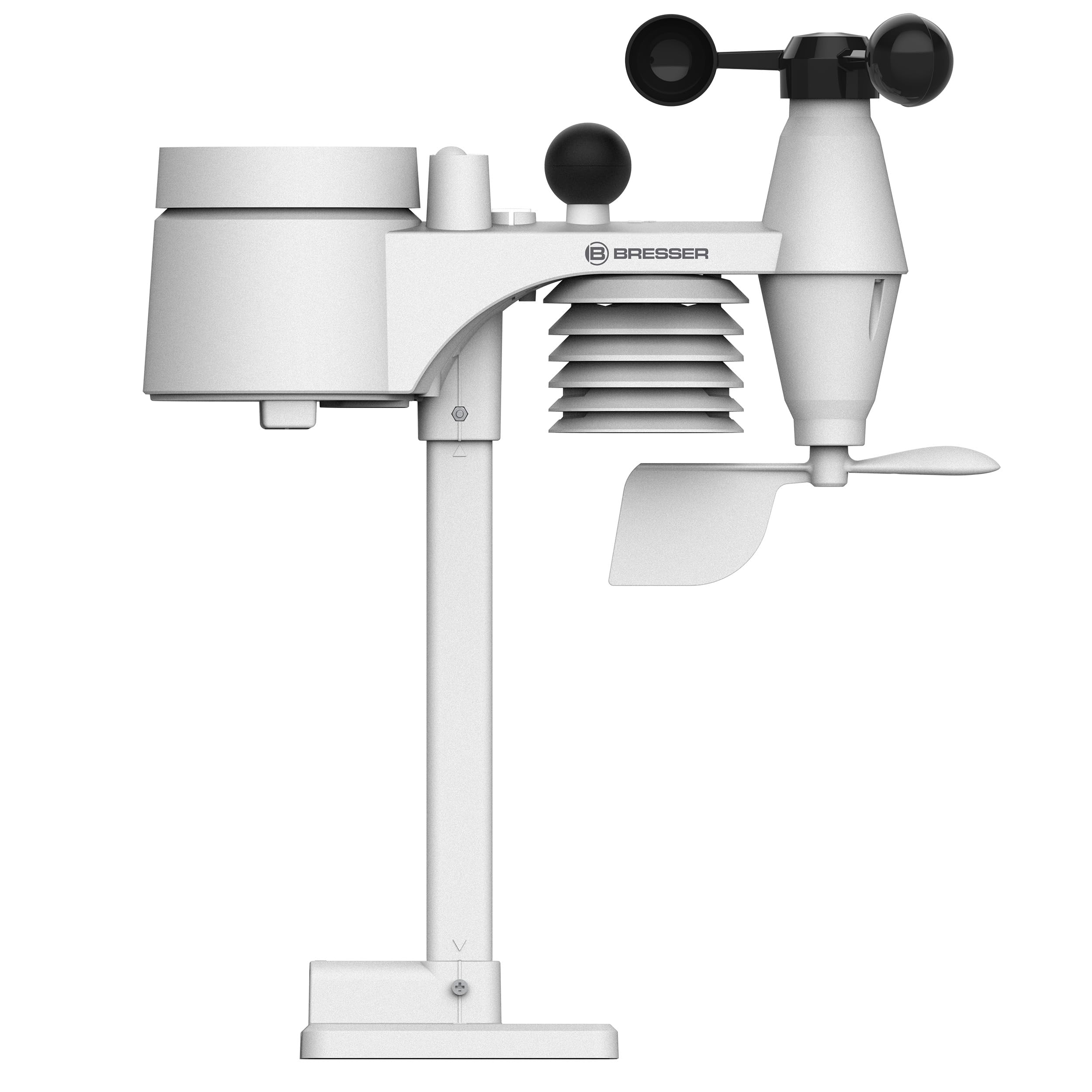 Bresser 8-in-1 ClearViewTB Wetterstation mit Hitzestress-Index, Sensirion-Sensor, 8-in-1-Multisensor, Wetterwarnungen, Max-/Min-Wertespeicher | Innentemperatur und Außentemperatur, Luftfeuchtigkeit, Regenmesser, Windmesser, Wettervorhersage, WBGT, Hitzein