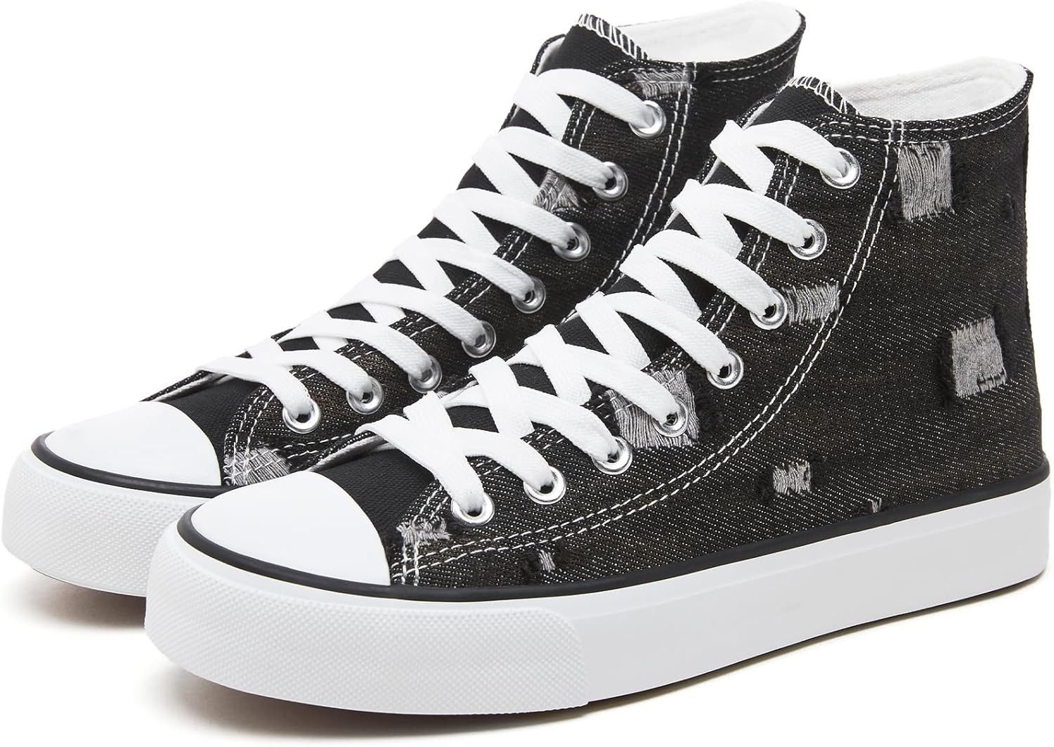 Womens High Top Sneakers - Comfortable Canvas Design