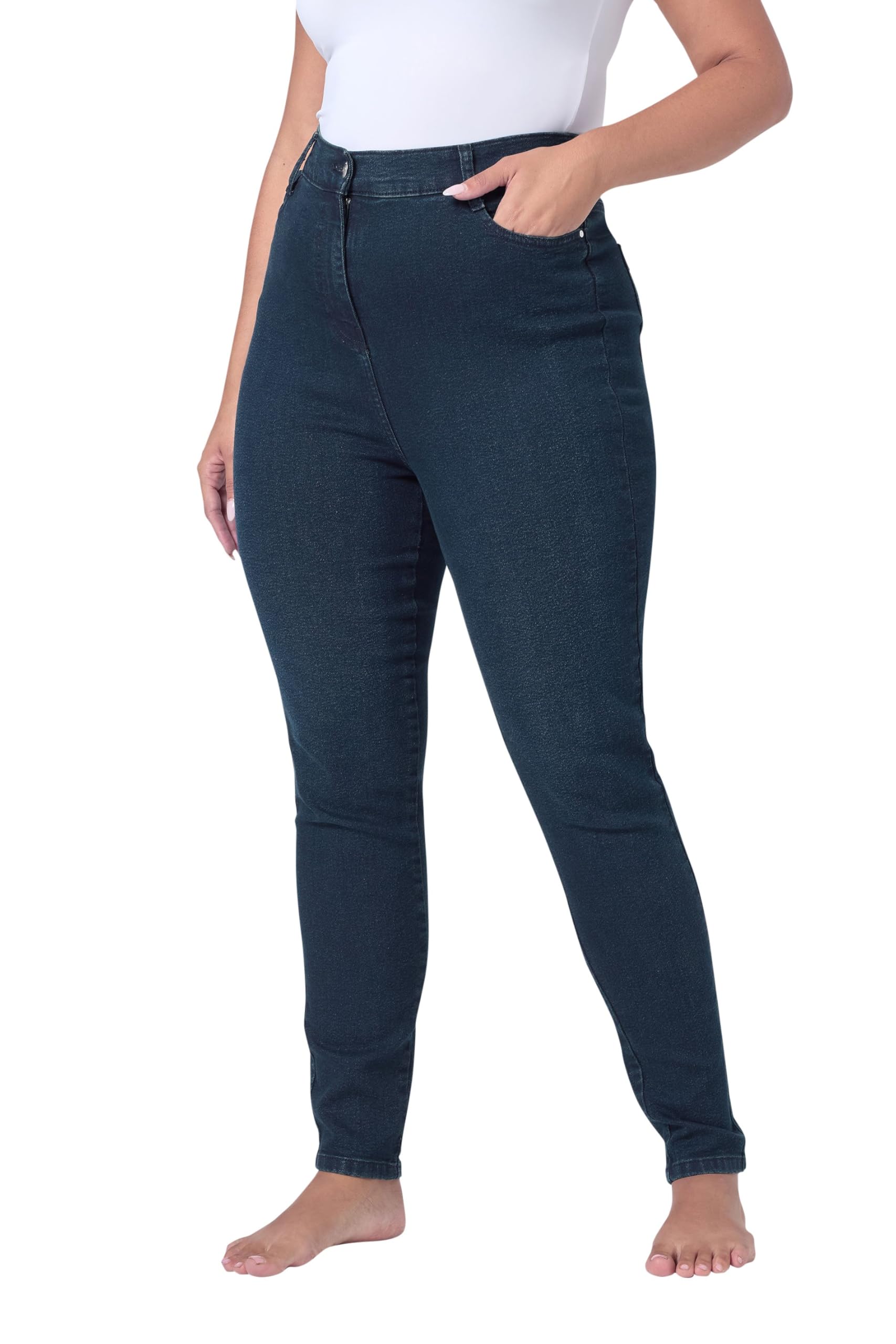 Yours Women's Blue Skinny Ava Jeans In | : 26R