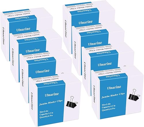 Miniatura 10 de Ufmarine Clips de carpeta extra grandes de 2.4 pulgadas de largo, clips de carpeta jumbo para oficina (8 piezas)