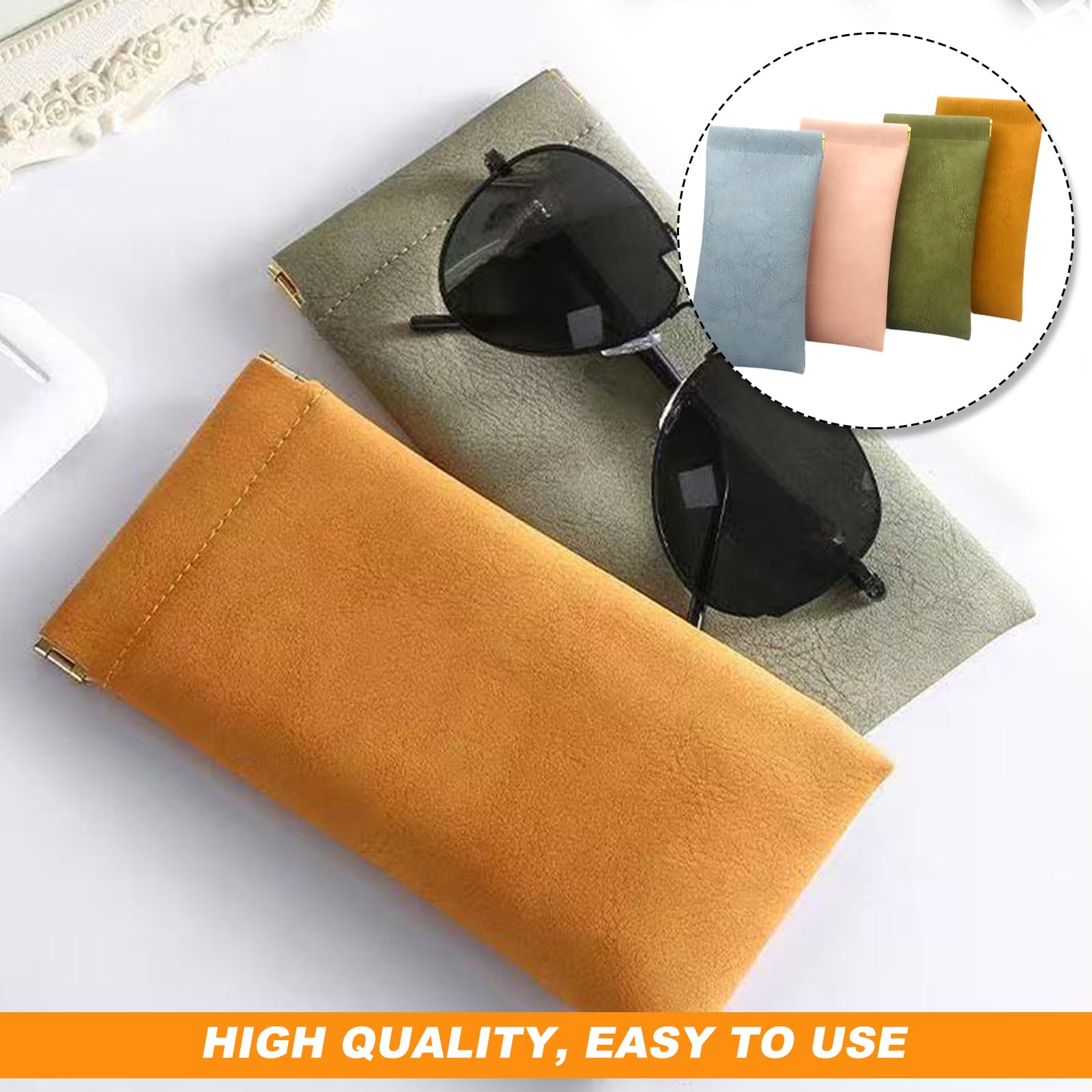 Brillenetui Weich Leder Brillenbeutel Sonnenbrillenetui Brillentasche Brillenhülle Sonnenbrillen Brillen Etui Sonnenbrille