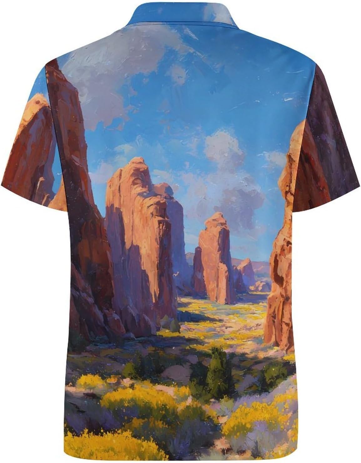 U.S.A. Utah Arches National Park Golf Polo Shirts for Men Casual T Shirts 5X-Large