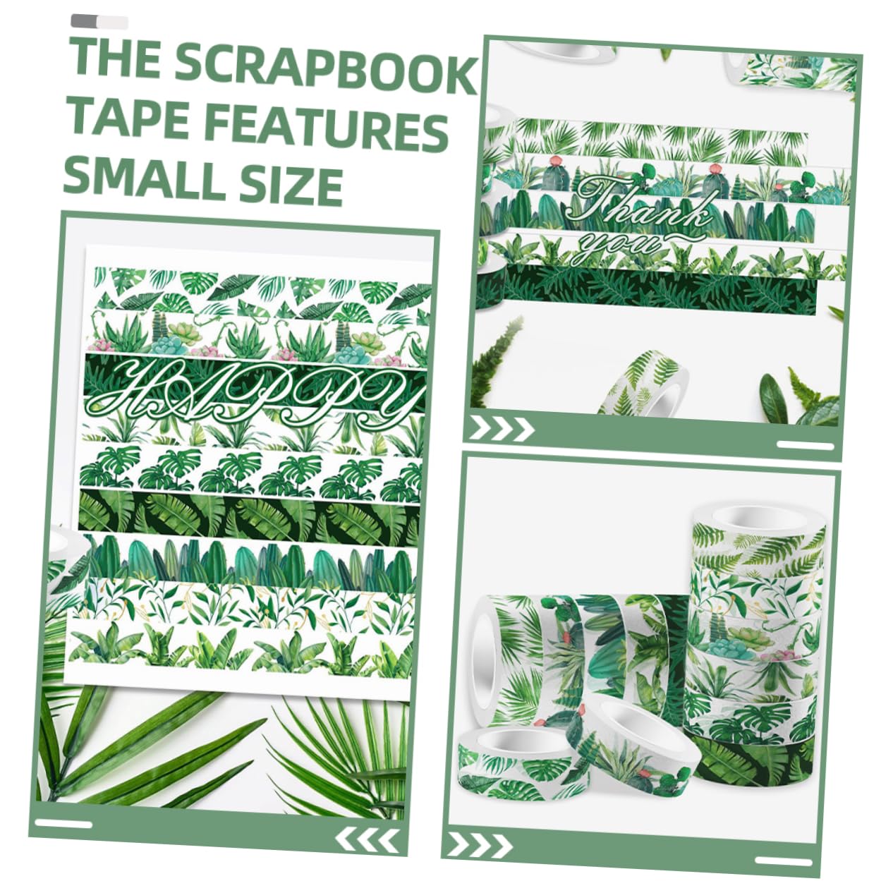 NUOBESTY 48rollos Cinta Washi Verde Diseño De Para Manualidades Scrapbooking y Decoración De
