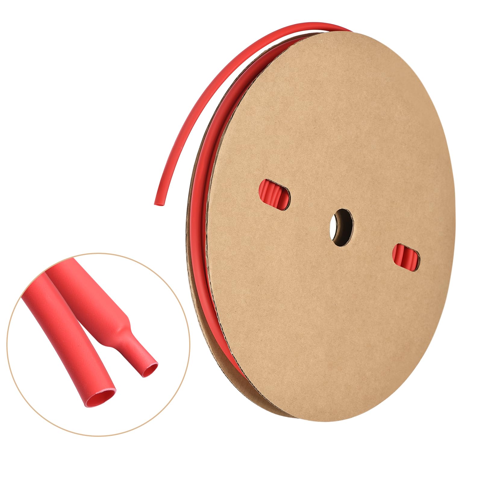 QUARKZMAN Termorretráctil Tubo, Relación 3:1 1/4 Pulgadas Diámetro 50 Pies Adhesivo Revestido Doble Pared Termorretráctil Tubo Impermeable Sellado Rojo