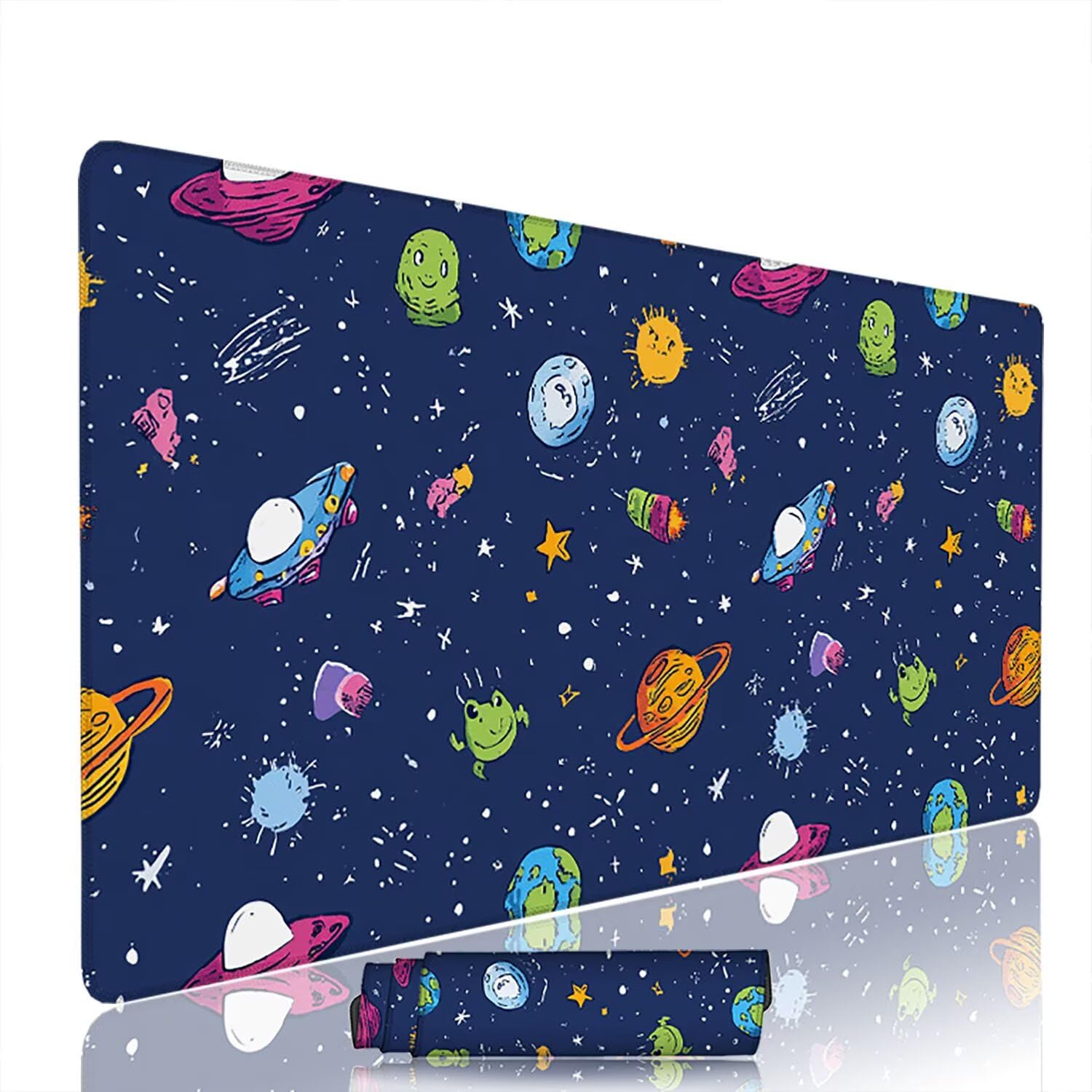 Granatowa podkładka pod mysz pod mysz pod biurko XXL podkładka pod mysz do gier 1400 x 600 x 3 mm podkładka pod mysz gumowa duża podkładka pod mysz dla graczy akcesoria PC, do klawiatury laptopa w
