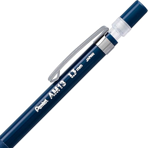 Miniatura 3 de Pentel Sharp HD - Portaminas (0.069 pulgadas), barril azul oscuro, incluye repuesto de plomo de polímero súper alto (AM13LBP)