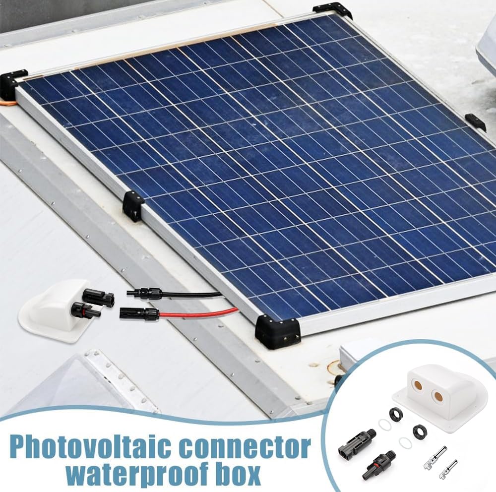 Passacavo per tetto IP68 solare doppio ABS impermeabile 2 scomparti bianco