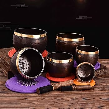 Amazon | 本物のチベットシンギングボウルセット、クッションマレット