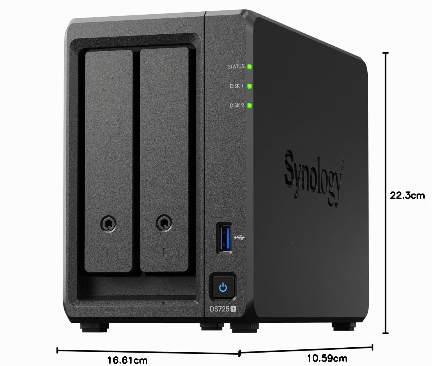 Synology Kit NAS DS725+ de 2 bahías, CPU Ryzen, Memoria de 4 GB, usuarios estándar de 2.5 GbE-Nic, Distribuidor Autorizado Nacional, Field Lake, Soporte telefónico, DiskStation