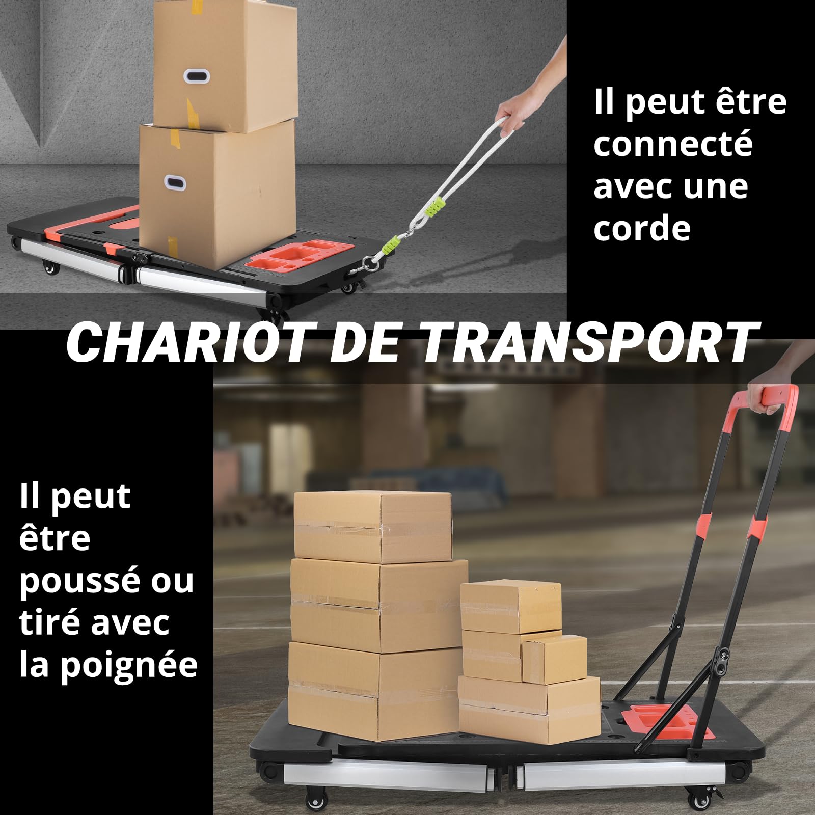 LIFERUN 7en1 Etabli Pliant, Établi Pliable, Chariot Portable Pliable,4 Roue