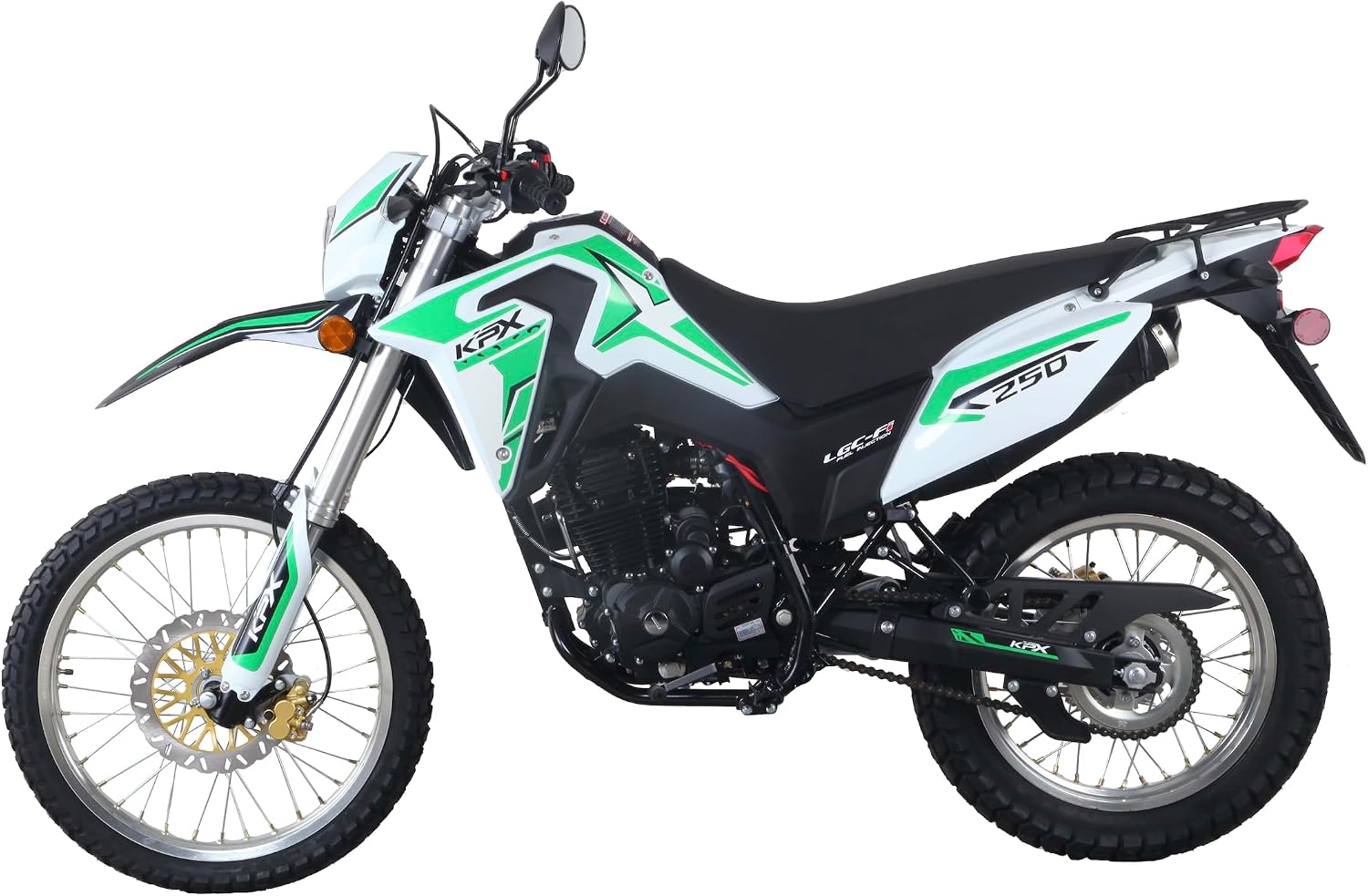 LIFAN KPX 250 Dual Sport Enduro Motorcycle, 2-Year/12,000-Mile Warranty, KLX On-Road & Trail Dirt Bike, LED Lighting, 21/19" Wheels, Fuel-Injected, 6-Speed Manual Transmission, Built by LIFAN