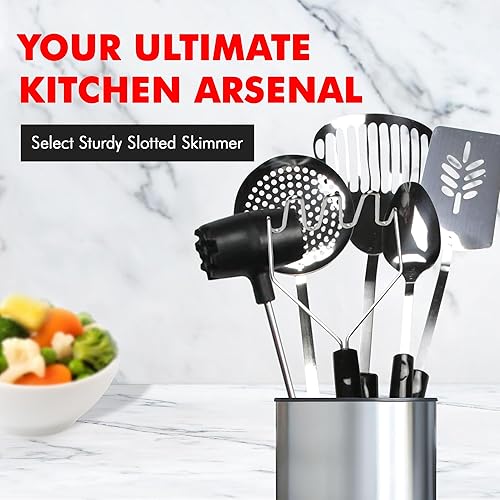 Vista 3 de Chef Craft Select Espumadera Ranurada Resistente, 13 pulgadas, Acero Inoxidable