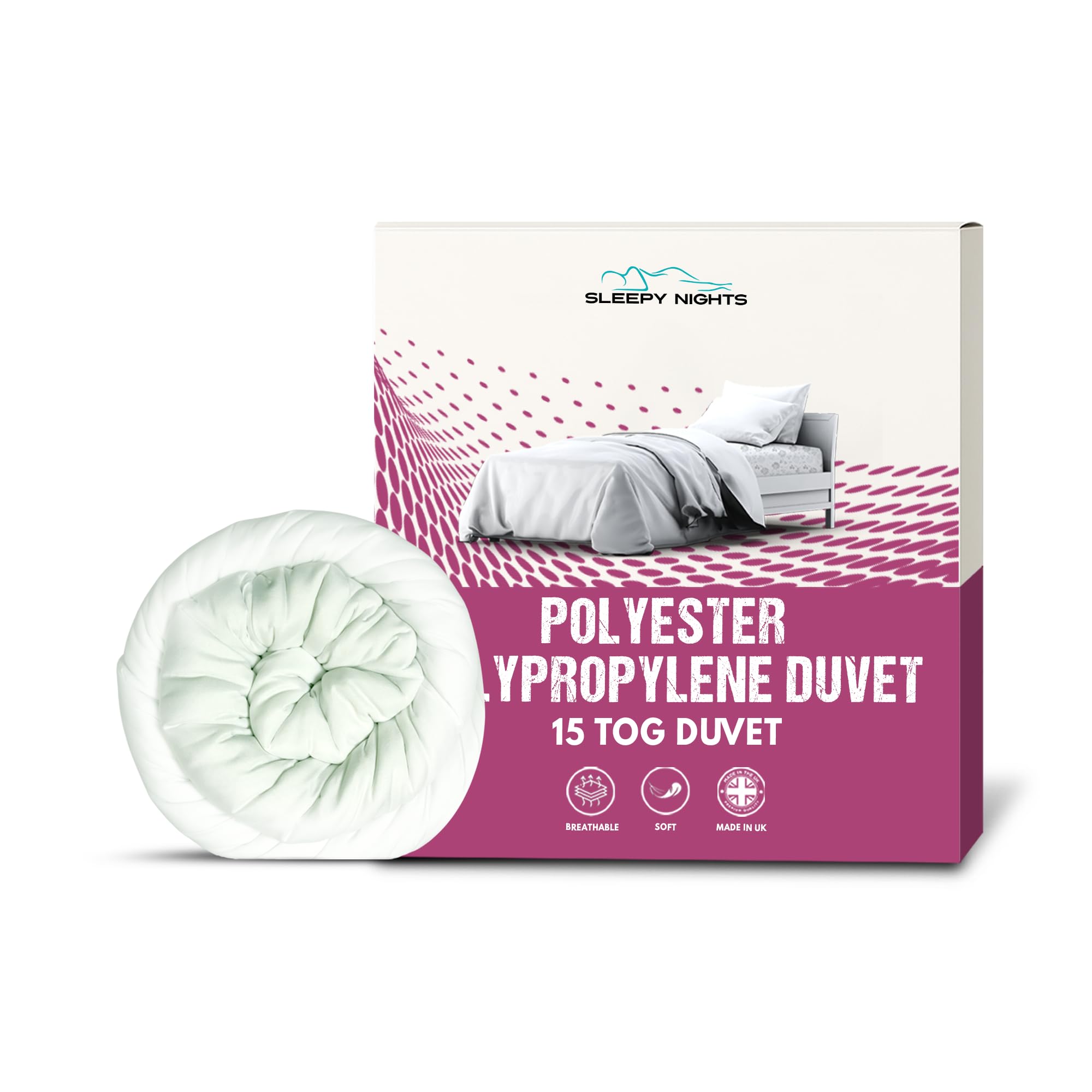 Sleep&Smile 15 Tog Double Heavy Extra Hot Ultra Warm Polyester Polypropylene Non Allergenic Duvet Quilt UK Made
